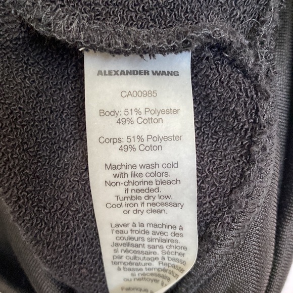 T by Alexander Wang twist twisted front black crop hoodie sweater sweatshirt top - Picture 8 of 8